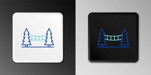 Poster - Line Capilano Suspension Bridge in Vancouver, Canada icon isolated on grey background. Colorful outline concept. Vector