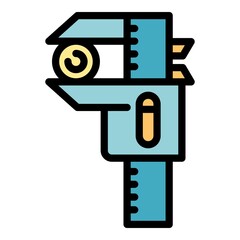 Poster - Caliper trammel icon. Outline caliper trammel vector icon color flat isolated