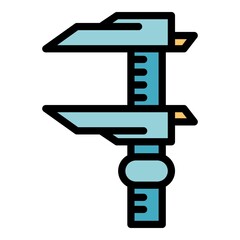Poster - Control caliper icon. Outline control caliper vector icon color flat isolated