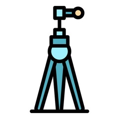 Poster - tripod support icon. outline tripod support vector icon color flat isolated