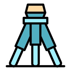 Poster - Architect tripod icon. Outline architect tripod vector icon color flat isolated