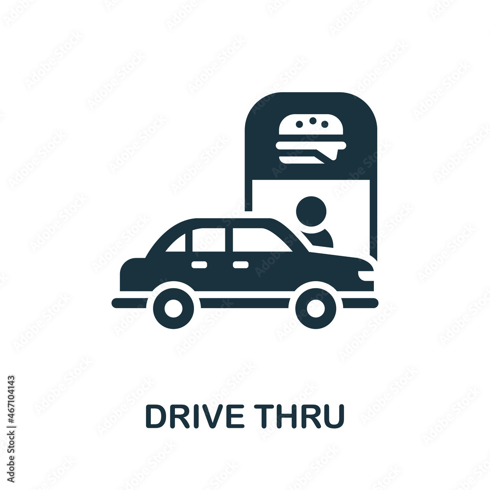 Drive Thru icon. Monochrome sign from take away collection. Creative Drive Thru icon illustration for web design, infographics and more