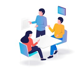 Aufkleber - Team discussion for business development