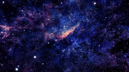 seamless loop galaxy exploration travel through outer space towards glowing purple blue cloud milky 