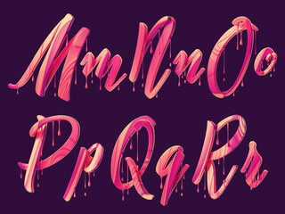 Poster - 3d render of calligraphic font with dripping effect