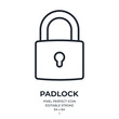 © lanastace - Padlock editable stroke outline icon isolated on white background flat vector illustration. Pixel perfect. 64 x 64.