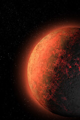 Wall Mural - vertical wallpaper of planet in space. outer dark space wallpaper. surface of planet . sphere. view 