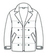 Men's coat VECTOR, trench coat, OUTER Fashion technical drawings flat Sketches vector template