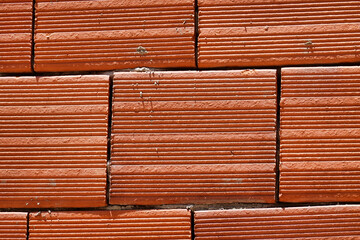 Poster - Closeup of material for the brick wall in an industrial area for building  construction