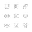 Set line icons of fabric stretching
