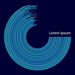 Poster - Abstract background with blue circle. Dynamic icon or logo.