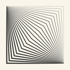 Canvas Print - Abstract background with lines. Square shape with art geometry lines.