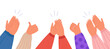 © PCH.Vector - Arms of diverse people applauding flat vector illustration. Men and women showing respect and appreciation, greeting winners with ovations. Celebration, victory, admiration concept