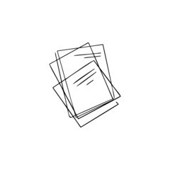 Poster - sheets of paper, files one line vector illustration art hand draw .