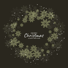 Wall Mural - Merry Christmas festival greeting snowflakes background design