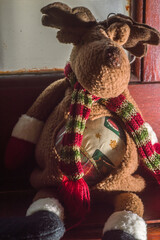 Wall Mural - Christmas concept with various Christmas plush toys including Santa Claus , teddy bears and snowman , selective focus