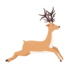 Sticker - cute reindeer running