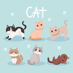 Sticker - banner with cute cats