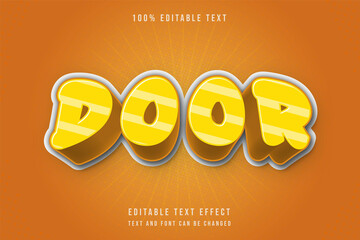 Fototapete - Door,3 dimensions editable text effect modern comic shadow style