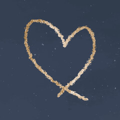 Sticker - Gold sparkle vector heart icon