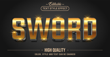 Poster - Editable text style effect - Golden Sword text style theme.
