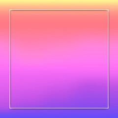 Wall Mural - white frame on blue and pink holographic pattern background vector