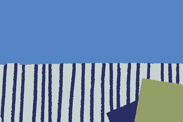 Wall Mural - hand-drawn stripes patterned on blue background vector