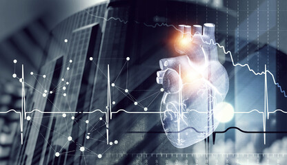 Wall Mural - moderm medicine. cardiology . mixed media