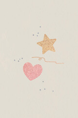 Poster - Glitter heart and star background design vector