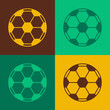 © Iryna - Pop art Soccer football ball icon isolated on color background. Sport equipment. Vector
