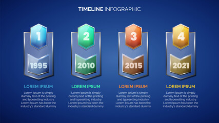 Timeline infographics template with transparent modern style, Information plan vector