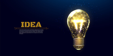 Wall Mural - wireframe polygonal lightbulb.