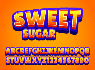 Wall Mural - sweet sugar funny kids text effect