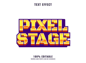Wall Mural - yellow violet pixel stage 3d retro game logo title text effect