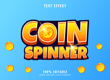 Funny Golden Coin Spinner Kids Game Logo Title Text Effect