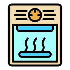 Poster - Electric oven icon. Outline electric oven vector icon color flat isolated