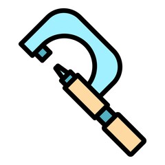 Poster - Micrometer engineering icon. Outline micrometer engineering vector icon color flat isolated