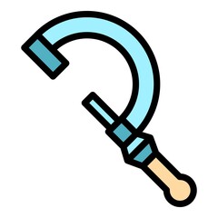Poster - Construction micrometer icon. Outline construction micrometer vector icon color flat isolated