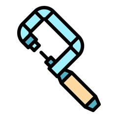 Poster - Measure micrometer icon. Outline measure micrometer vector icon color flat isolated