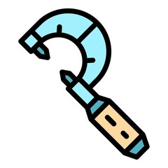 Poster - Device micrometer icon. Outline device micrometer vector icon color flat isolated