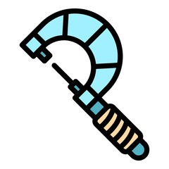 Poster - Linear micrometer icon. Outline linear micrometer vector icon color flat isolated