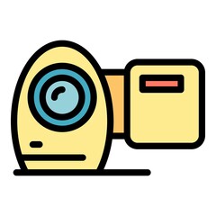 Poster - Handy cam icon. Outline handy cam vector icon color flat isolated