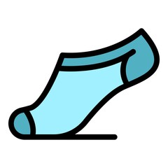 Sticker - Short sock icon. Outline short sock vector icon color flat isolated