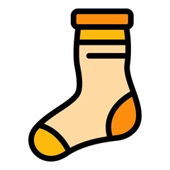 Poster - Shop sock icon. Outline shop sock vector icon color flat isolated