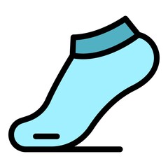 Poster - Soccer sock icon. Outline soccer sock vector icon color flat isolated