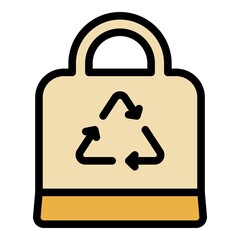 Poster - Eco bag icon. Outline eco bag vector icon color flat isolated