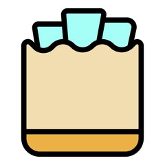 Poster - Paper eco bag icon. Outline paper eco bag vector icon color flat isolated
