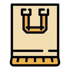 Poster - Clean eco bag icon. Outline clean eco bag vector icon color flat isolated