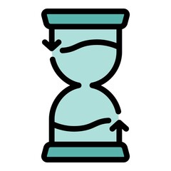 Canvas Print - Hourglass reliability icon. Outline hourglass reliability vector icon color flat isolated
