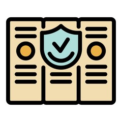 Poster - folders reliability icon. outline folders reliability vector icon color flat isolated
